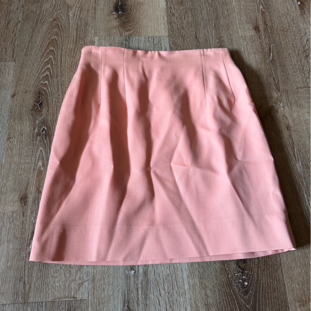 Celine Peach Pink Wool Pencil Skirt‎